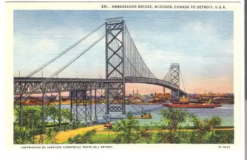 Detroit - Ambassador Bridge - Windsor - Canada to Detroit  von 1950 (AK5918-2)