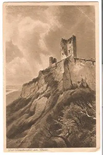 Der Drachenfels am Rhein von 1930 (AK5956)