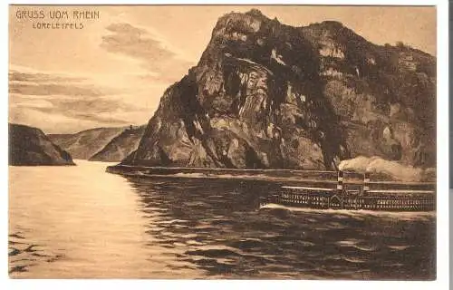 Gruss vom Rhein - Loreleyfels  von 1917  (AK5997)