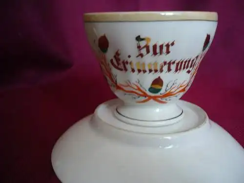 Biedermeier Tasse mit UT - "Zur Erinnerung"  (1009) Preis reduziert