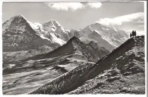 Männlichen (2343m) - Gipfelaussicht gegen Eiger, Mönch und Jungfrau von 1952 (AK6015)