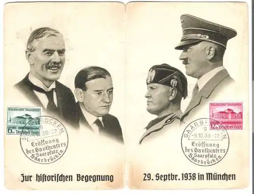 Zur historischen Begegnung, 29.Septbr.1938 in München   - von 1938 (AK9388-011)