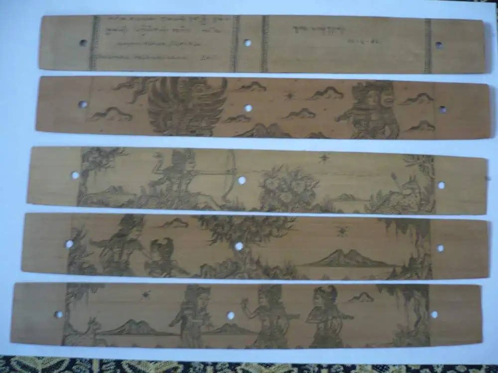 Tempel-Schriften auf Holzblättern - Kambodscha   (1021) Preis reduziert 1