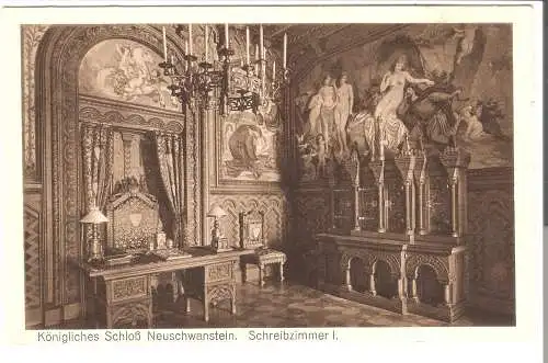 Königliches Schloß Neuschwanstein - Schreibzimmer I.- von 1932 (AK6065)