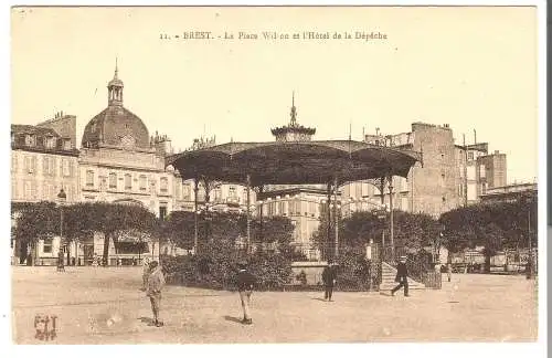 Brest - La Place Wilson et l'Hôtel de la Dépèche   - von 1908  (AK6090)