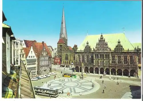 Bremen - Marktplatz mit Rathaus und Liebfrauenkirche - von 1964  (AK6104)