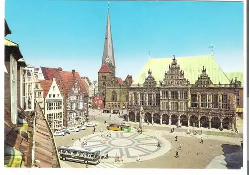 Bremen - Marktplatz mit Rathaus und Liebfrauenkirche - von 1964 (AK6121)