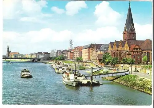 Bremen - Weser mit Martinikirche und Fernsehturm - von 1964 (AK6125)