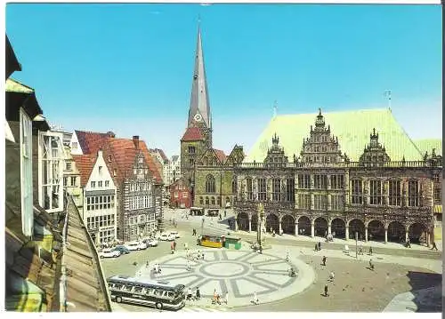 Bremen  - Marktplatz mit Rathaus und Liebfrauenkirche - von 1964 (AK6140)