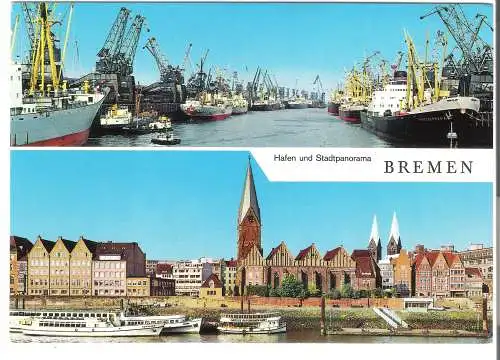 Bremen  - Hafen und Stadtpanorama - von 1964 (AK6142)