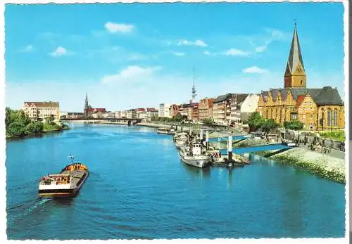 Bremen  - Die Weser mit Stadtpanorama - von 1962 (AK6157)