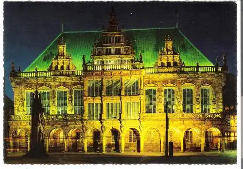 Bremen  - Rathaus bei Nacht - angestrahlt - von 1962 (AK6164)