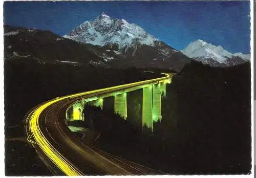 Europabrücke der Brenner-Autobahn bei Nacht  - von 1962 (AK6212)