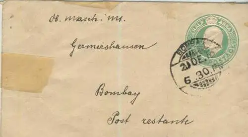 Brief - Ganzsache - Bombay - von 1910  (AK58804)