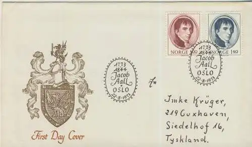 First Day Cover - Jacob Aall - von 1973  (AK58807)