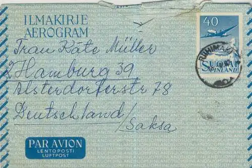 von Rühimaki nach Hamburg - von 1962 (AK58812)