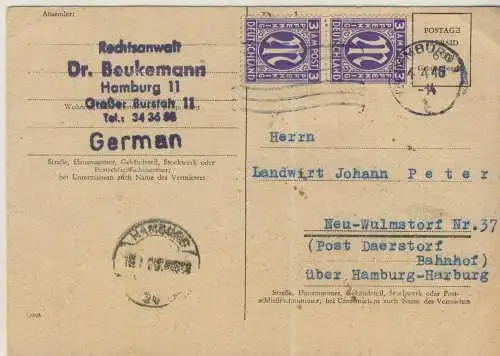 Rechtsanwalt Dr. Beukemann - Hamburg - von 1946 (AK58833)