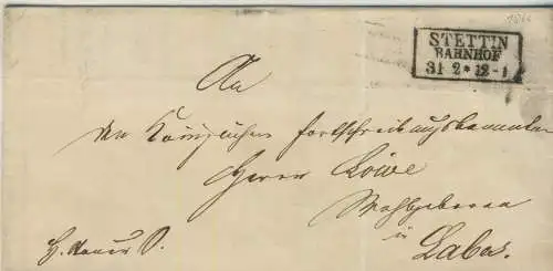 Brief mit Siegel von Stettin nach Labes  -  von 1866 (AK58837)