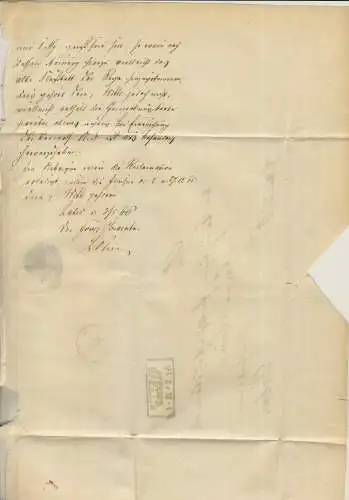 Brief mit Siegel von Stettin nach Labes  -  von 1866 (AK58837)