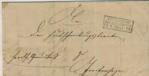 Brief von Züllchow nach ... -  Grundsteuerveranlagung -  von 1866  (AK58839)