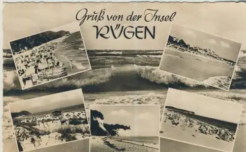 Gruß von der Insel RÜGEN - 6 Ansichten -  von 1957  (AK58845)