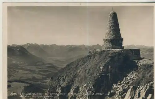 3er Jägerdenkmal auf dem Grünten - Allgäuer Hochgebirgskette -  von 1935 (AK58848)