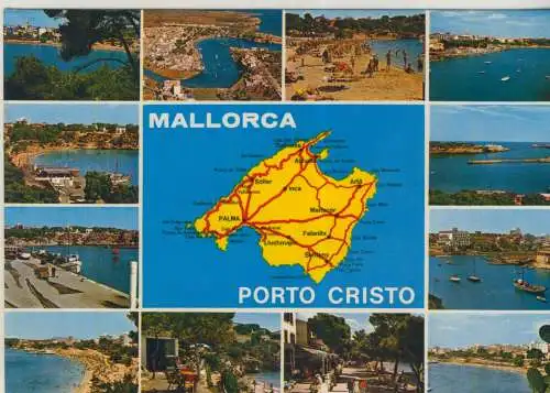 Mallorca - Karte + 12 Ansichten von Porto Christo -  von 1984  (AK58876)