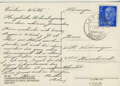 Formentera - Contraluz en el Estanque des Peix - von 1975  (AK58889)