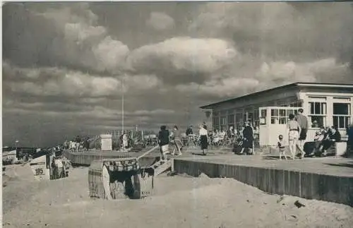 Das schöne Cuxhaven-Döse - Promenade am Steinmarnerstrand - von 1952 (AK58902)