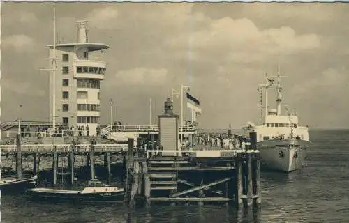 Nordseeheilbad Cuxhaven - Alte Liebe mit Radarturm - von 1952 (AK58907)