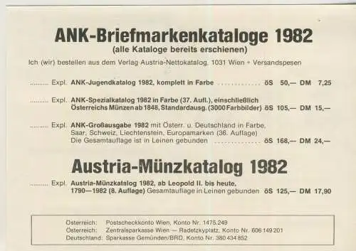 Austria-Nettokatalog - 50 Jahre Gründung des Österreichischen Flugpost Sammlervereins - 1931 - 1981 - von 1981 (AK58919)