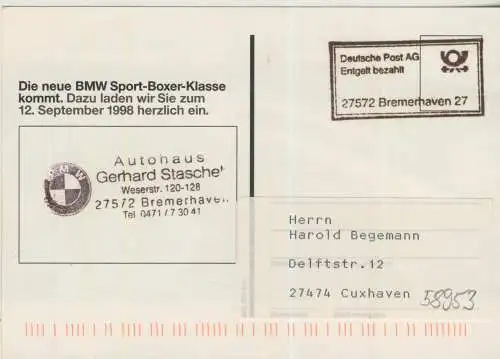 Die neue BMW Sport-Boxer-Klasse kommt. - von 1998   (AK58953)