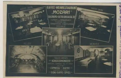 Kaffee-Weinrestaurant "Mozart - 5 Ansichten - von 1906   (AK59006)