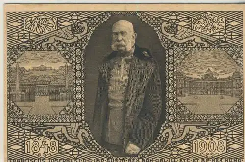 Jubiläums-Korrespondenz-Karte - Kaiser Franciscus Josephus - 1848 bis 1908  - von 1908 (AK59017)