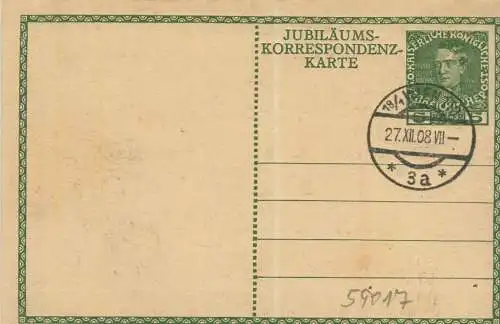 Jubiläums-Korrespondenz-Karte - Kaiser Franciscus Josephus - 1848 bis 1908  - von 1908 (AK59017)