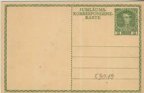 Jubiläums-Korrespondenz-Karte - Kaiser Franciscus Josephus - 1848 bis 1908  - von 1908 (AK59019)