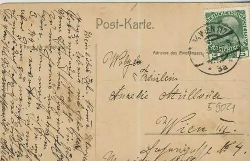 Schloß Taufers mit Schwarzenstein - Süd-Tirol - von 1909  (AK59021)