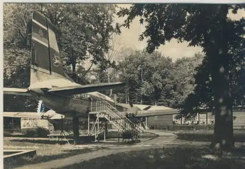 Dessau -  Im Lehrpark für Tier- und Pflanzenkunde - Flugzeugcafé IL 14 und Gaststätte "Waldschenke" - von 1983 (AK59095)