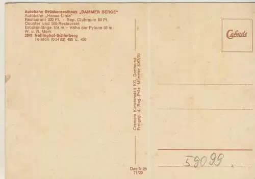 Autobahn-Brückenraststätte "Dammer Berge" - von 1973  (AK59099)