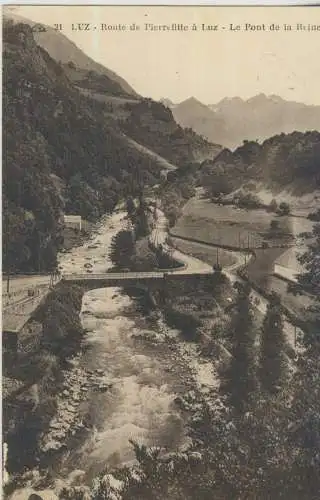 LUZ - Route de Pierrefitte à Luz - Le Pont de la Reine - von 1920 (AK59111)