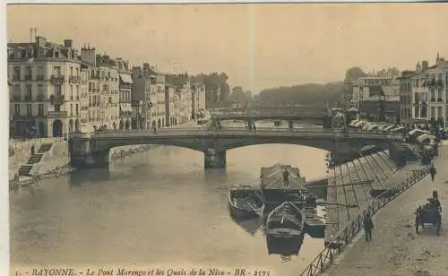 BAYONNE - Le PÜont Marengo et les Quais de la Nive  - von 1919  (AK59129)