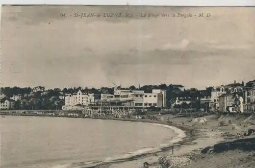 St-JEAN-de-LUZ - La Plage vers la Pergola - von 1931  (AK59188)