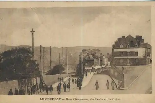 LE CREUSOT - Rues Clémenceau - des Ecoles et du Guide - von 1921 (AK59201)