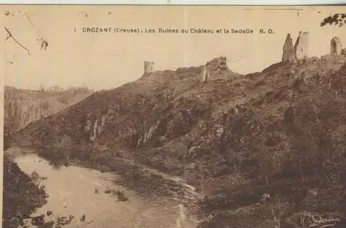 CROZANT - Les Ruines du Château et la Sedelle  - von 1931  (AK59246)