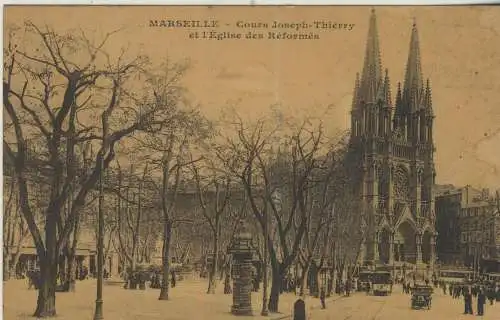 MARSEILLE - Cours Joseph-Thiérry et l'Église des Réformés - von 1922 (AK59253)