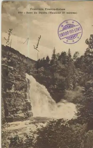 Frontière Franco-Suisse - Saut du Doubs - von 1919 (AK59254)