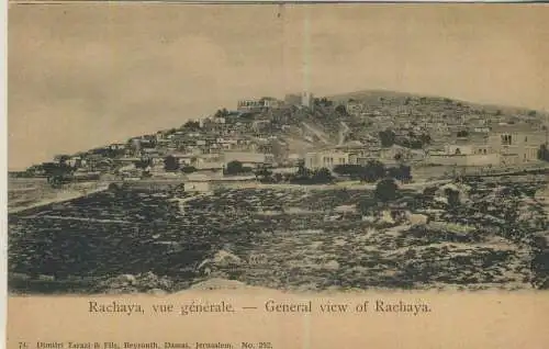 Rachaya - vue générale  - von 1906 (AK59437)