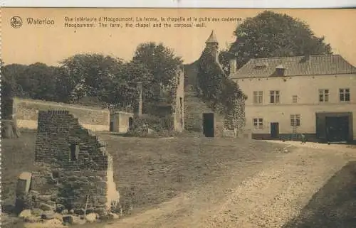 Waterloo - Vue intèrieure d'Hougoumont - La ferme, le chapelle et le pulls sur cadavres - von 1931 (AK59464)