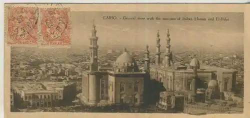 CAIRO - General view with the mosques of Sultan Hassan and EL-Rifai - von 1926 (AK59472)