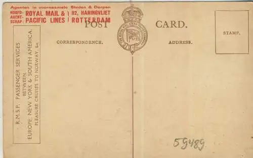 THE ROYAL MAIL TO NEW YORK - R.M.S.P. "ORDUNA"- von 1923 (AK59489)